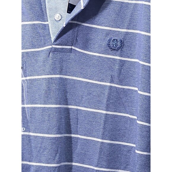 Izod Blue Striped Men's Polo Shirt Large New With Tags - Picture 4 of 9
